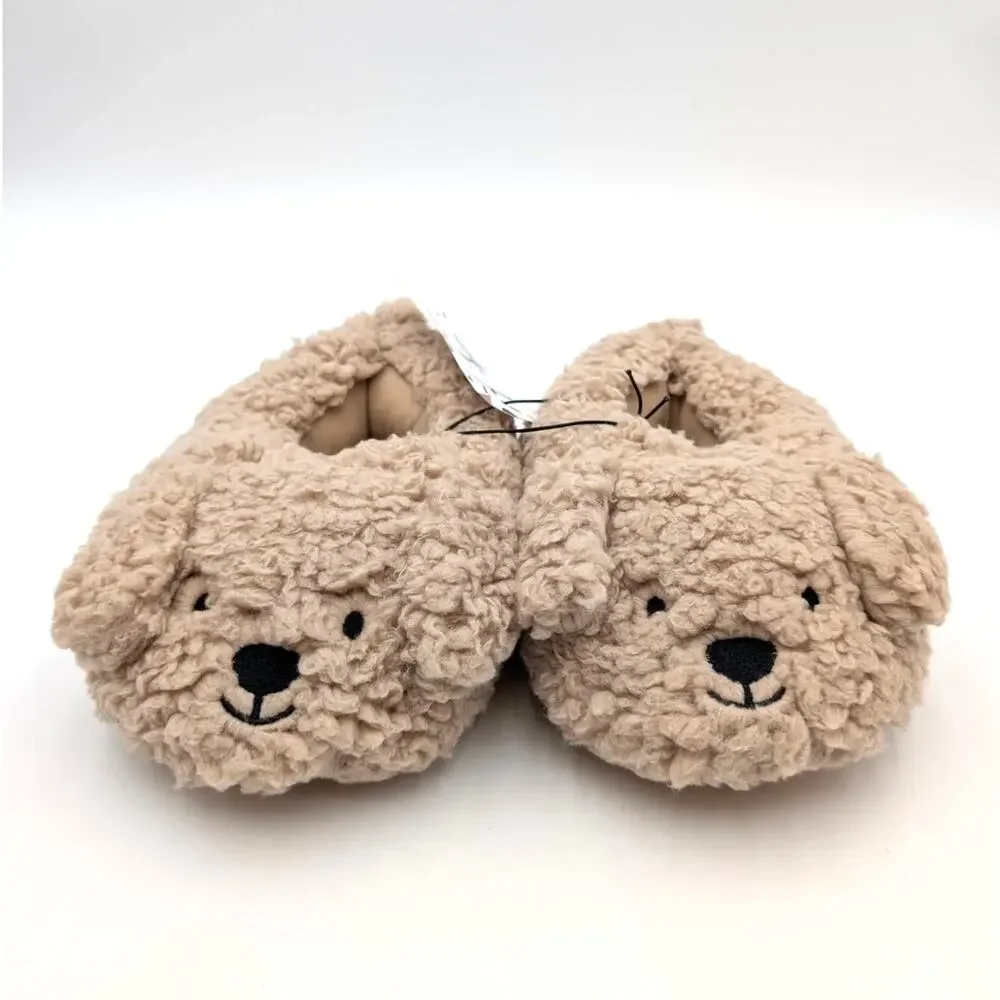 Harper Canyon Puppy Faux Shearling Fluff Slippers Kids Tan Size US9/10